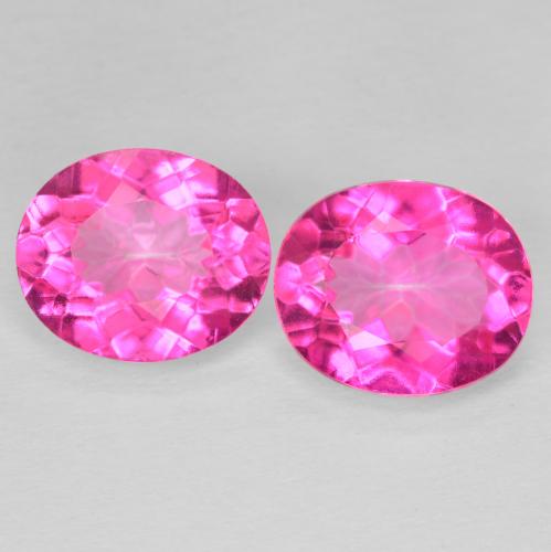10.71ctw Natürlicher Medium Dark-Pink Topas, Oval, VVS-VS