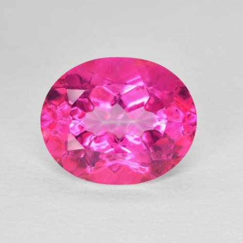 5.66ct Natürlicher Medium Dark-Pink Topas, Oval, VVS-VS