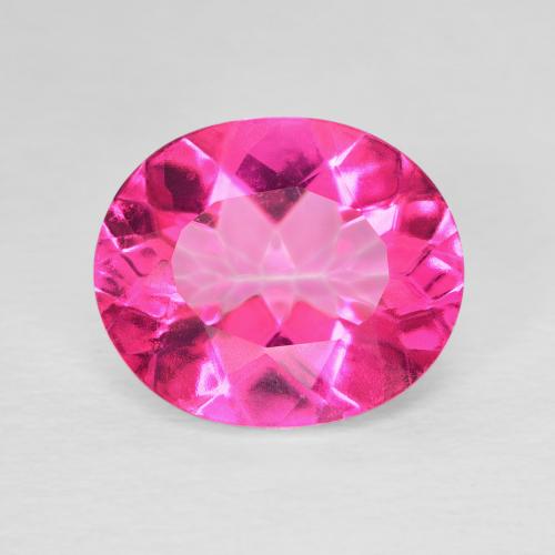 5.29ct Natürlicher Tiefes Magenta Topas, Oval, VVS-VS