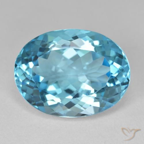 20.27ct Natürlicher Swiss Blue Topas, Oval, VVS-VS