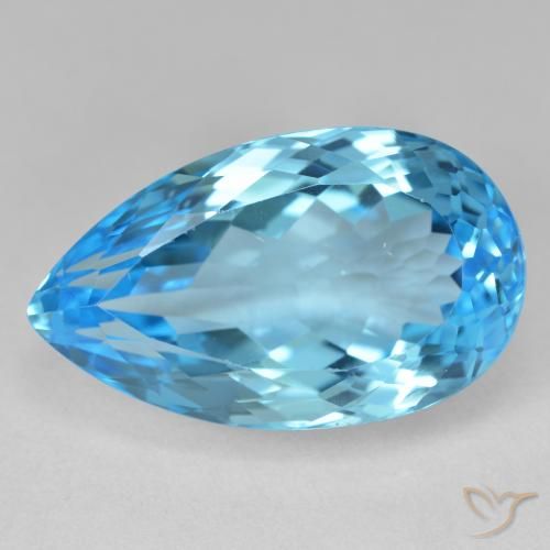28.62ct Natürlicher Swiss Blue Topas, Birnenform, VS