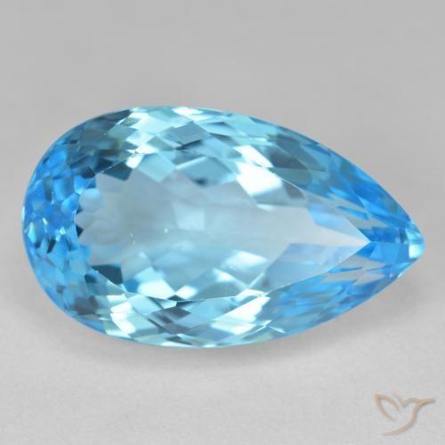 9,17 ctw natürlicher Swiss Blue Topas, Birnenform, VS