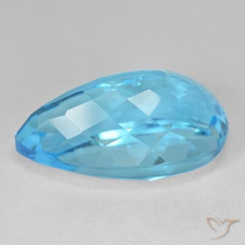 9,17 ctw natürlicher Swiss Blue Topas, Birnenform, VS