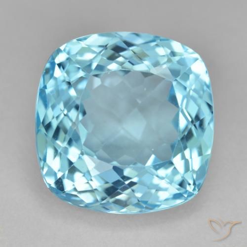 21.60ct Natürlicher Swiss Blue Topas, Kissen, VS