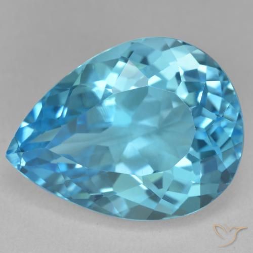 22.29ct Natürlicher Swiss Blue Topas, Birnenform, VVS-VS