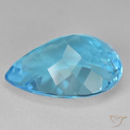 9,17 ctw natürlicher Swiss Blue Topas, Birnenform, VVS-VS