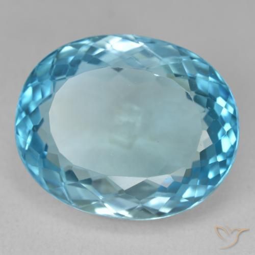 23.45ct Natürlicher Swiss Blue Topas, Oval, VVS-VS, Photo A