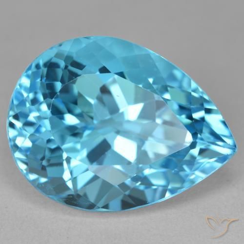 25.31ct Natürlicher Swiss Blue Topas, Birnenform, VVS-VS