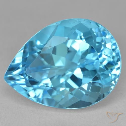 9,17 ctw natürlicher Swiss Blue Topas, Birnenform, VVS-VS