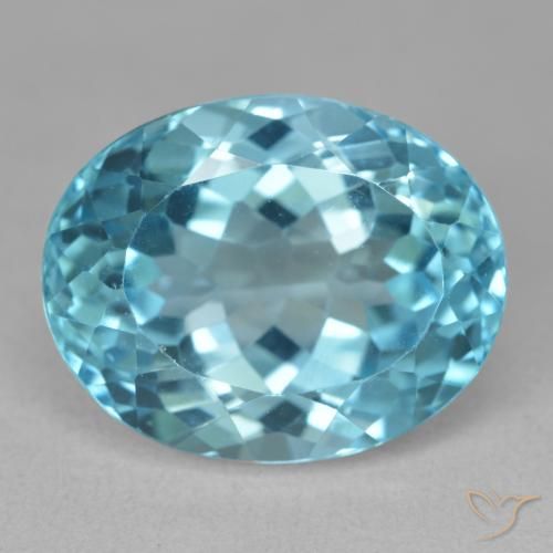 21.53ct Natürlicher Swiss Blue Topas, Oval, VVS-VS