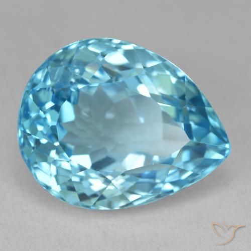 9,17 ctw natürlicher Swiss Blue Topas, Birnenform, VVS-VS