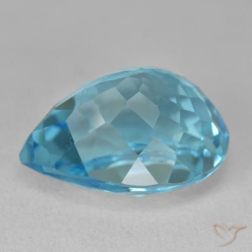 9,17 ctw natürlicher Swiss Blue Topas, Birnenform, VVS-VS