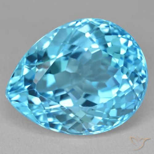 27.19ct Natürlicher Swiss Blue Topas, Birnenform, VVS