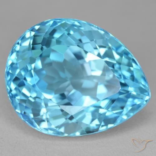 9,17 ctw natürlicher Swiss Blue Topas, Birnenform, VVS