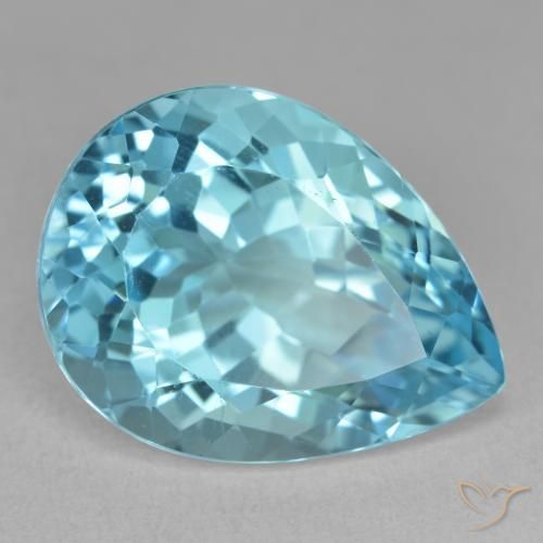 9,17 ctw natürlicher Swiss Blue Topas, Birnenform, VVS-VS