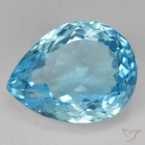 25.41ct Natürlicher Swiss Blue Topas, Birnenform, VVS-VS