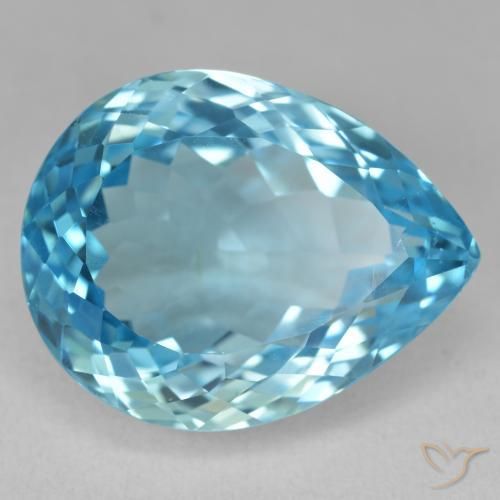 9,17 ctw natürlicher Swiss Blue Topas, Birnenform, VVS-VS
