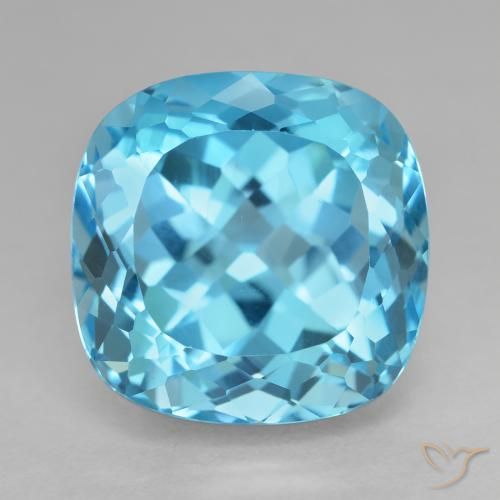 20.98ct Natürlicher Swiss Blue Topas, Kissen, VVS