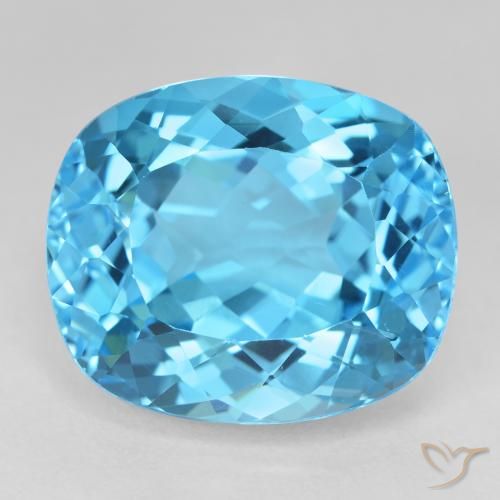 26.00ct Natürlicher Swiss Blue Topas, Kissen, VVS