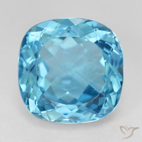 21.83ct Natürlicher Swiss Blue Topas, Kissen, VVS-VS