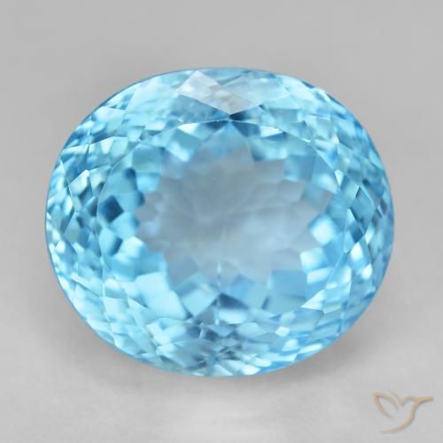 22.74ct Natürlicher Swiss Blue Topas, Oval, VVS-VS