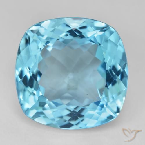 29.54ct Natürlicher Swiss Blue Topas, Kissen, VVS-VS