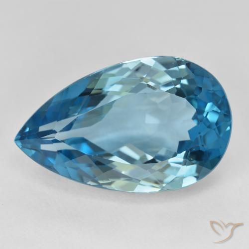 22.19ct Natürlicher Swiss Blue Topas, Birnenform, VVS-VS