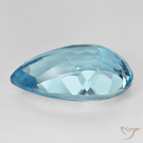 9,17 ctw natürlicher Swiss Blue Topas, Birnenform, VVS-VS
