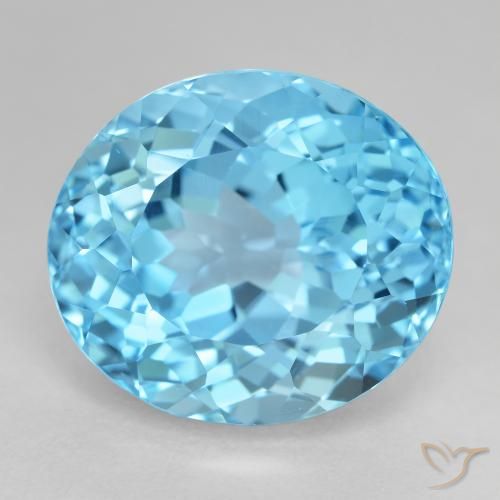 21.10ct Natürlicher Swiss Blue Topas, Oval, VVS-VS