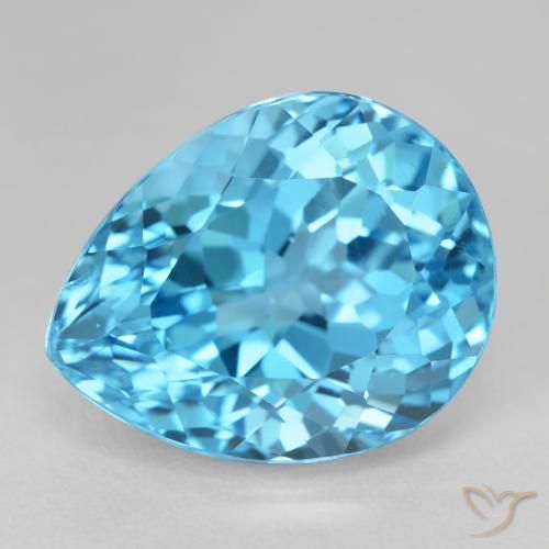23.23ct Natürlicher Swiss Blue Topas, Birnenform, VVS-VS