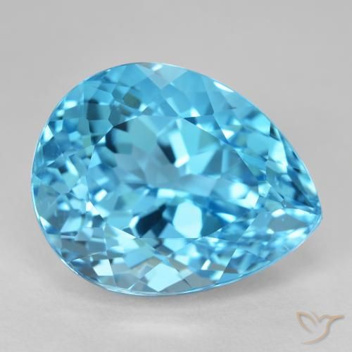 9,17 ctw natürlicher Swiss Blue Topas, Birnenform, VVS-VS