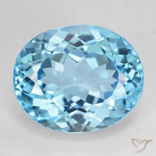 22.53ct Natürlicher Swiss Blue Topas, Oval, VVS-VS