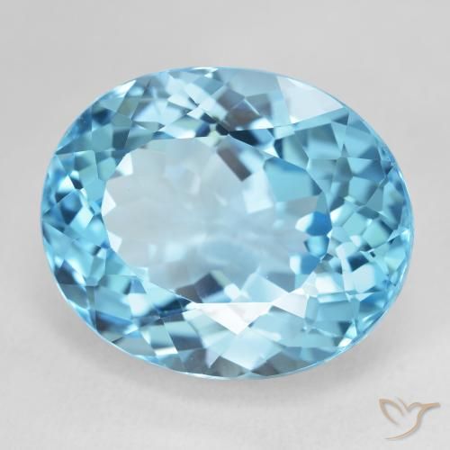 9,17 ctw natürlicher Swiss Blue Topas, Oval, VVS-VS