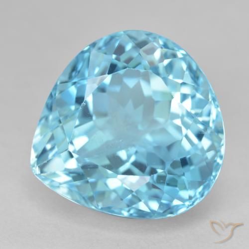 9,17 ctw natürlicher Yale Blue Topas, Birnenform, VS