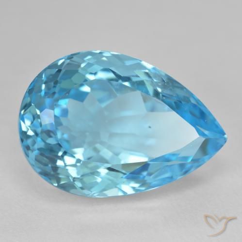 9,17 ctw natürlicher Swiss Blue Topas, Birnenform, VS