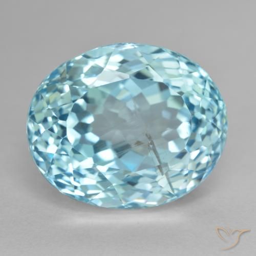 26.66ct Natürlicher Hellgrünliches Blau Topas, Oval, VS