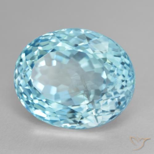 9,17 ctw natürlicher Hellgrünliches Blau Topas, Oval, VS