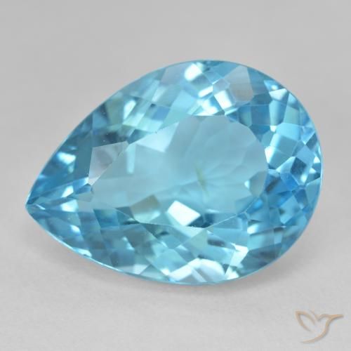 28.60ct Natürlicher Swiss Blue Topas, Birnenform, VVS-VS