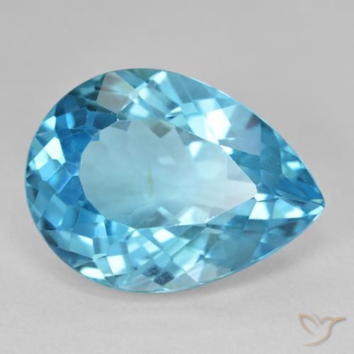 9,17 ctw natürlicher Swiss Blue Topas, Birnenform, VVS-VS