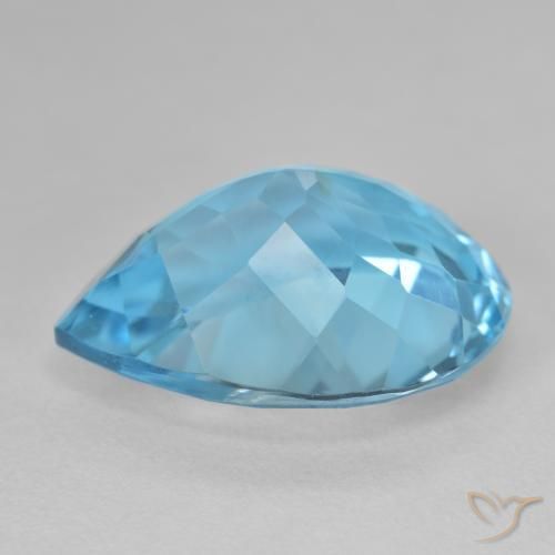 9,17 ctw natürlicher Swiss Blue Topas, Birnenform, VVS-VS