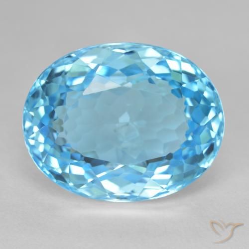 28.06ct Natürlicher Swiss Blue Topas, Oval, VVS-VS