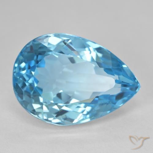 9,17 ctw natürlicher Swiss Blue Topas, Birnenform, VS