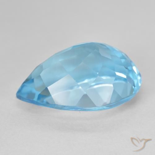 9,17 ctw natürlicher Swiss Blue Topas, Birnenform, VS