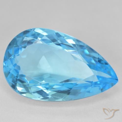 27.27ct Natürlicher Swiss Blue Topas, Birnenform, VVS-VS