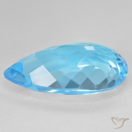9,17 ctw natürlicher Swiss Blue Topas, Birnenform, VVS-VS
