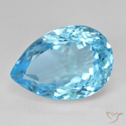 28.78ct Natürlicher Swiss Blue Topas, Birnenform, VS