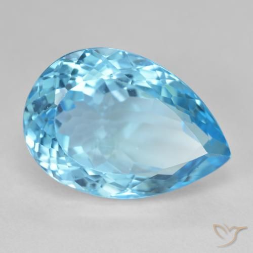 9,17 ctw natürlicher Swiss Blue Topas, Birnenform, VS