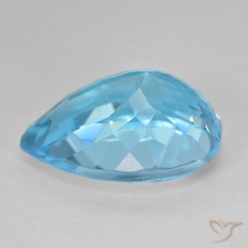 9,17 ctw natürlicher Swiss Blue Topas, Birnenform, VS