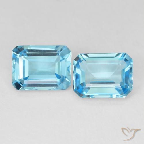 3.86ctw Natürlicher Swiss Blue Topas, Smaragdschliff, VVS