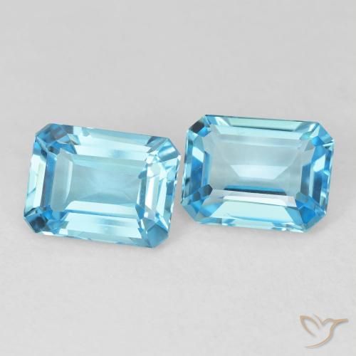 3.86 ct natürliche Swiss Blue Topas-Edelsteine, Oktagonschliff, VVS
